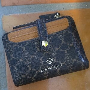 Nanette Lepore Black and Tan Patterned Wallet